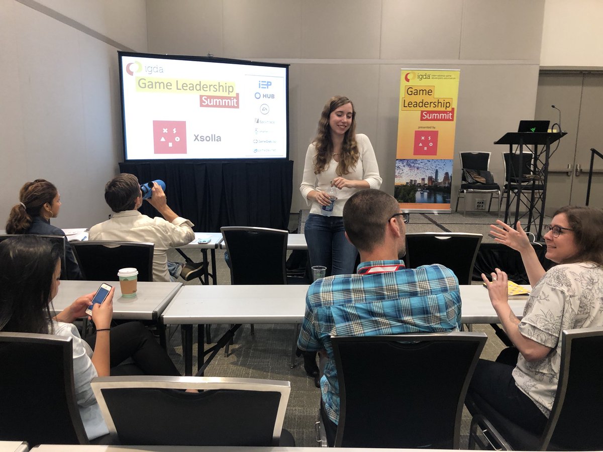 gamesummits's tweet photo. Renee Gittens @RikuKat chats with attendees prior to taking the stage at the @IGDA #GameDev #Leadership Summit 2018 presented by @xsolla #igda #austintx https://t.co/HJ7YpIwnAn
