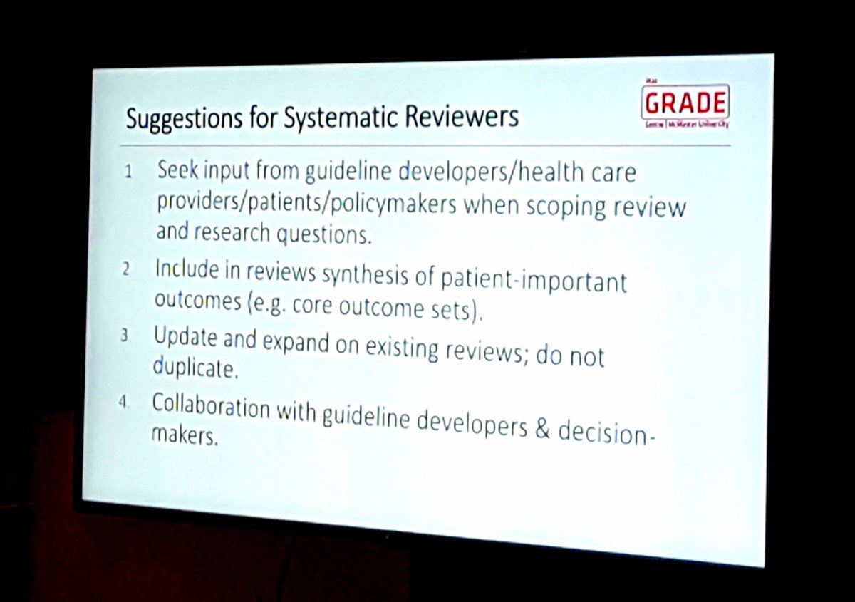 USGRADEnet's tweet photo. Suggestions by @wojtekwiercioch for reducing research waste in #systematicreviews. Using @ASH_hematology @HEI_mcmaster @GRADE_McMaster #guideline initiative - 10 topics, 219 PICOs. #GIN2018 @GINConference @GRADE_WG @schunemann_mac https://t.co/LsY8cGSTBq