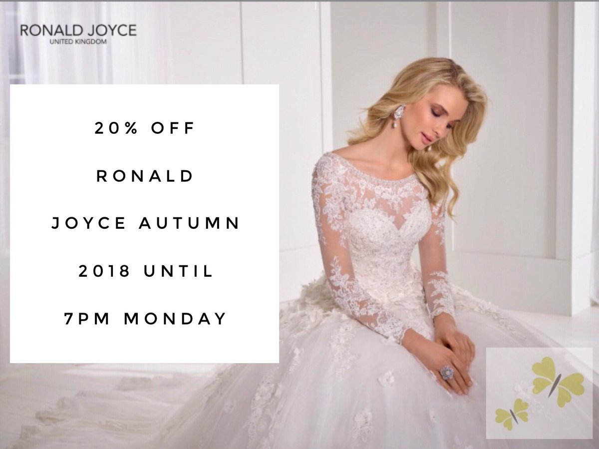 20% off all Ronald Joyce Autumn 2018 until 7pm on Monday!! Find your dream dress at <a href="/Amica_Boutique/">Amica Bridal</a> #plymouth #devon #weddingdress #amicabridalboutique #ronaldjoyce #autumn2018
