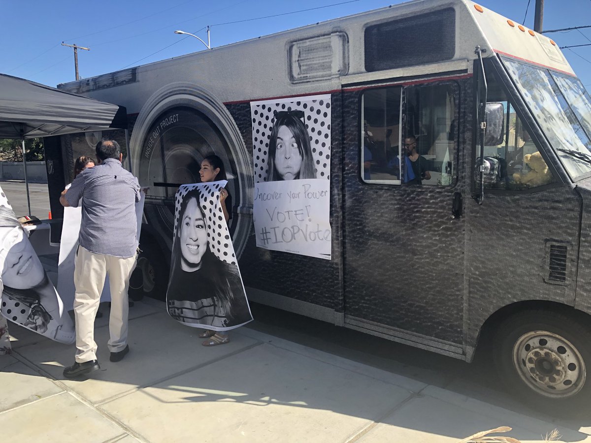 PLANevada's tweet photo. Have you had your photo taken yet to show the power of your vote? Inside Out Vote Project is here at Rancho HS until 6 pm! #IOPVOTE #youthvote https://t.co/EkOdhagV1Q