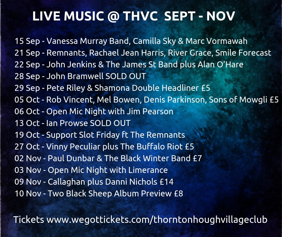Here’s what’s coming up at THVC over the next couple of months. Busy busy busy.  #livemusic #wirral #openmic #folkmusic #rockmusic #americana #countrymusic
