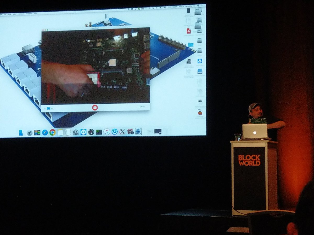 HALOWorldwide's tweet photo. The Subutai Blockchain Router v2.0 makes its public debut at #BlockWorld18 --here's Co-CEO/Founder @akarasulu demonstrating it's IoT gateway functionality by plugging in an Arduino ... #blockchain #router #broadband #IoT #security https://t.co/AK6qkW6hqV