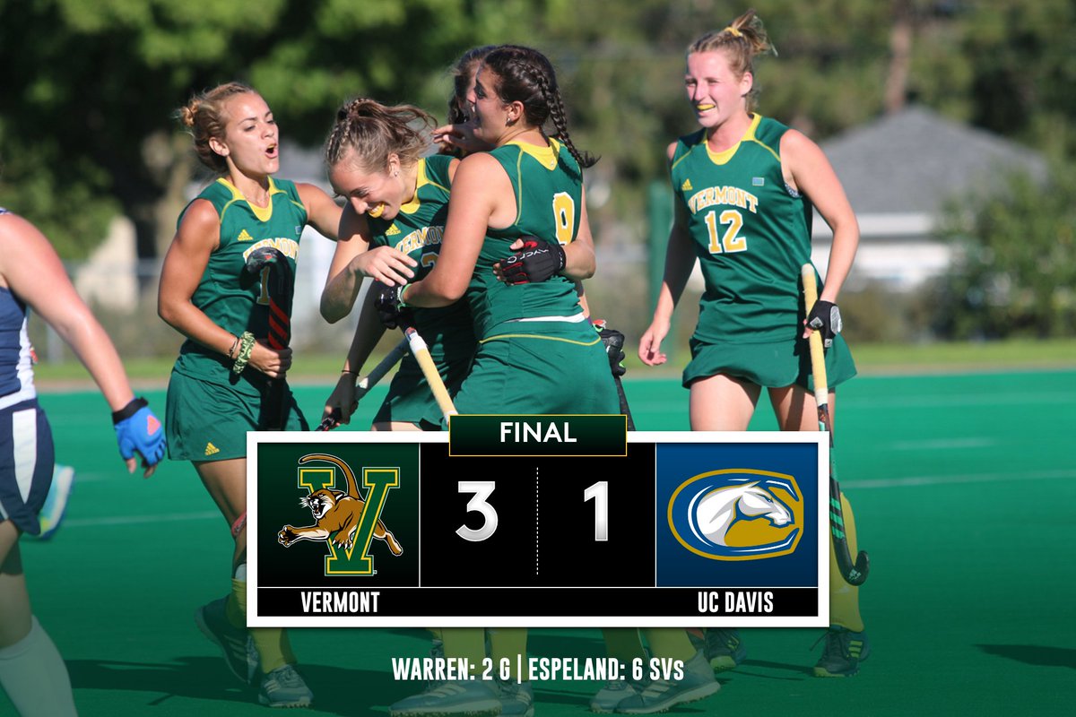 UVMfieldhky's tweet image. #VCATS WIN! Landon Warren nets two second half goals in less than a minute to push Vermont past UC Davis, 3-1! #ThisIsVermont