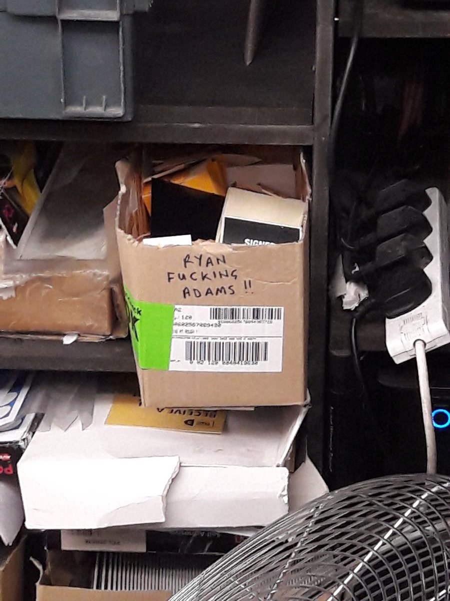 zoelpowell's tweet photo. Remembering all the amazing   adventures i had on the @TheRyanAdams #prisonertour this time last year! What a truly awesome week of shows &amp; merch that was! Hopefully we won't have to wait too long for the next one!Just Spotted this box in @RoughTrade  &amp; it sums it all up!🎸🐱🤘🏻 https://t.co/0KznsevkUL
