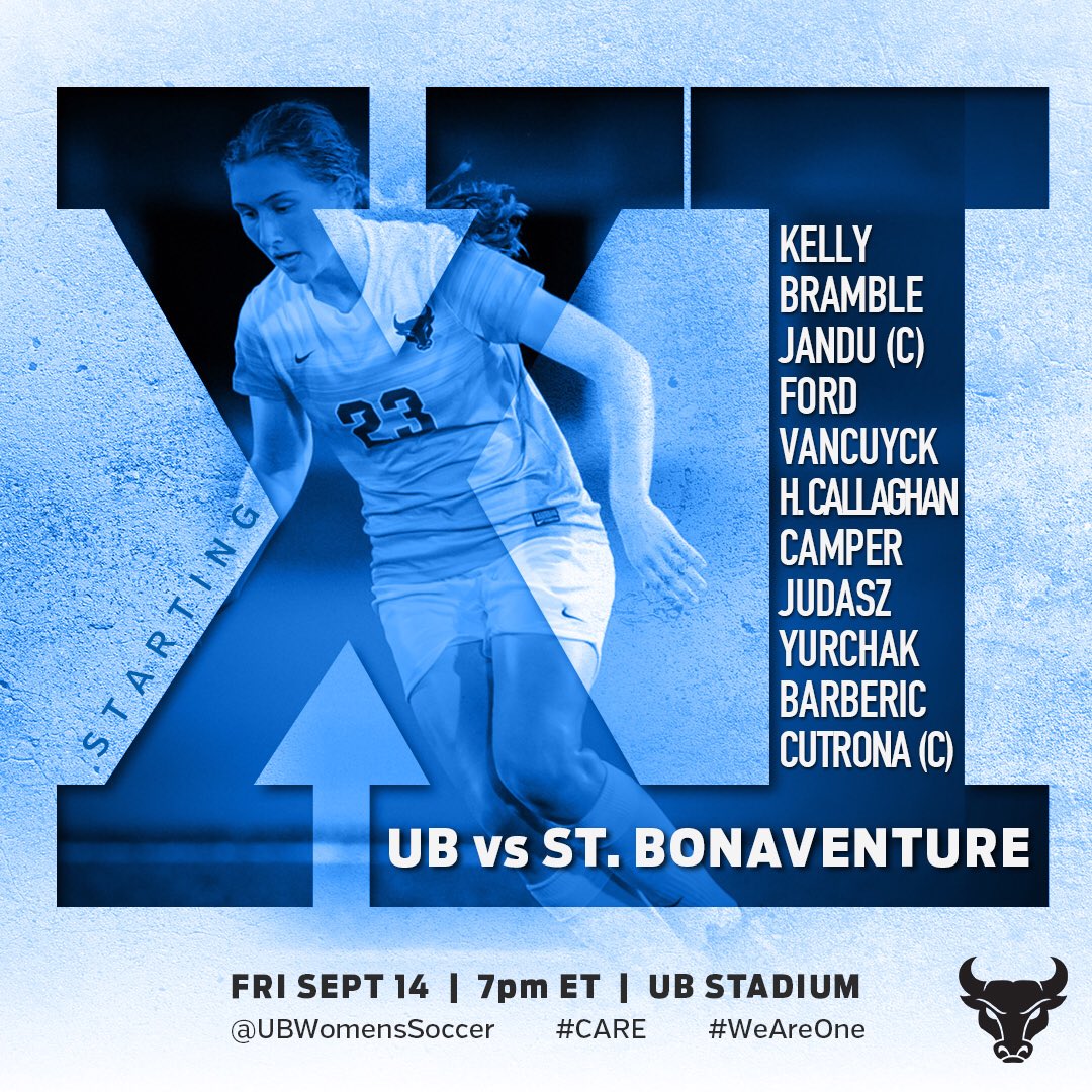 Check out how we will be lining up tonight as we get set to close out our non-conference schedule with a showdown against Big 4 foe <a href="/BonniesWSoccer/">Bonnies Women's Soccer</a> at 7pm. @AnnieJudasz will make her first career start for the Bulls tonight. #CARE #WeAreOne #Starting11