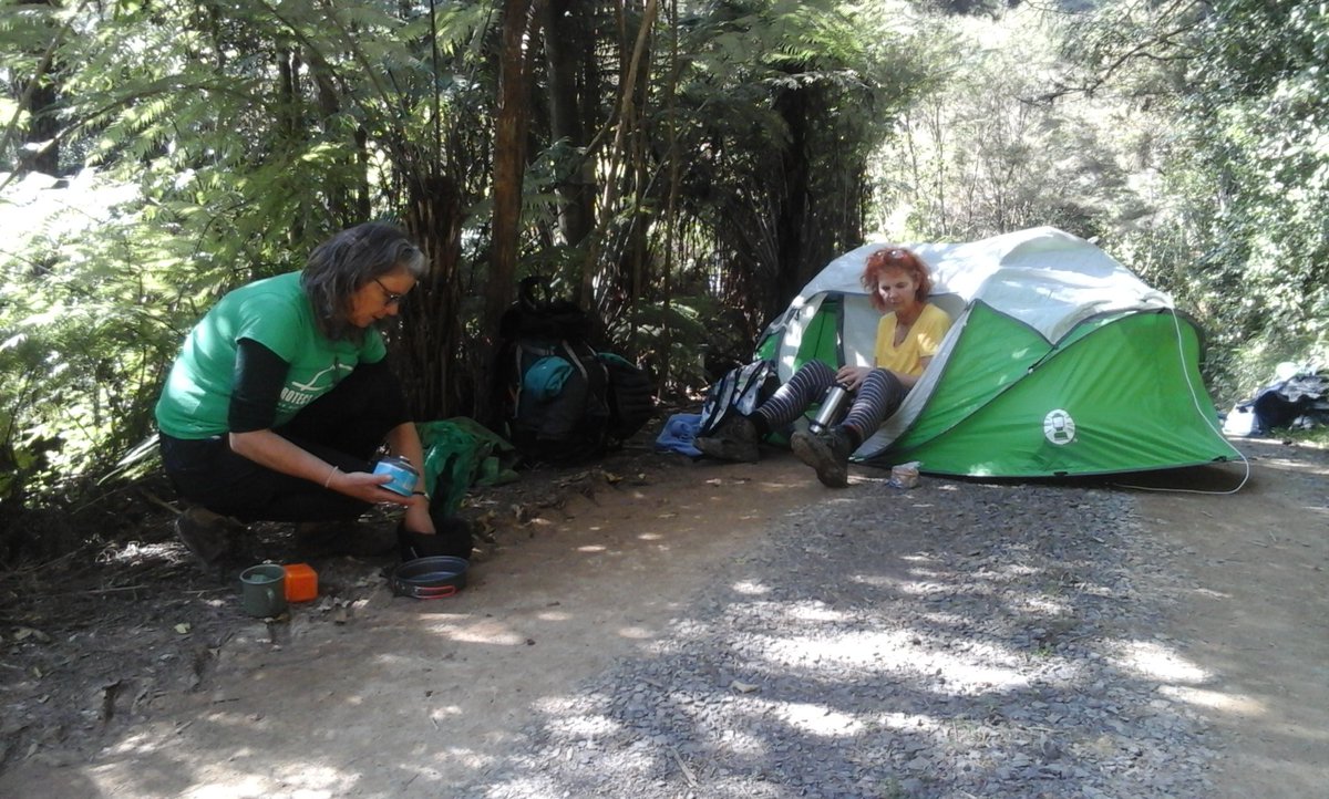 CatRoseCroft's tweet image. Becky  &amp;amp;  Alma having a cup of tea  on beautiful Karangahake #NoMining #ProtectKarangahake