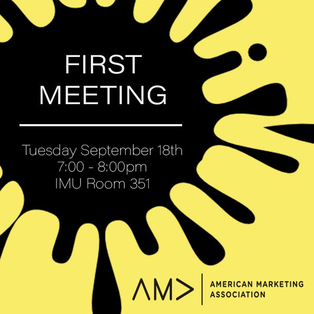 AMAuiowa's tweet photo. Join us for our 1st Meeting NEXT TUESDAY in the IMU at 7pm!! Learn more about the American Marketing Association chapter at Iowa and eat some free pokey sticks with us! Contact payton-desalvo@uiowa.edu for more info. Hope to see you all there! https://t.co/9RIAVKfNSj