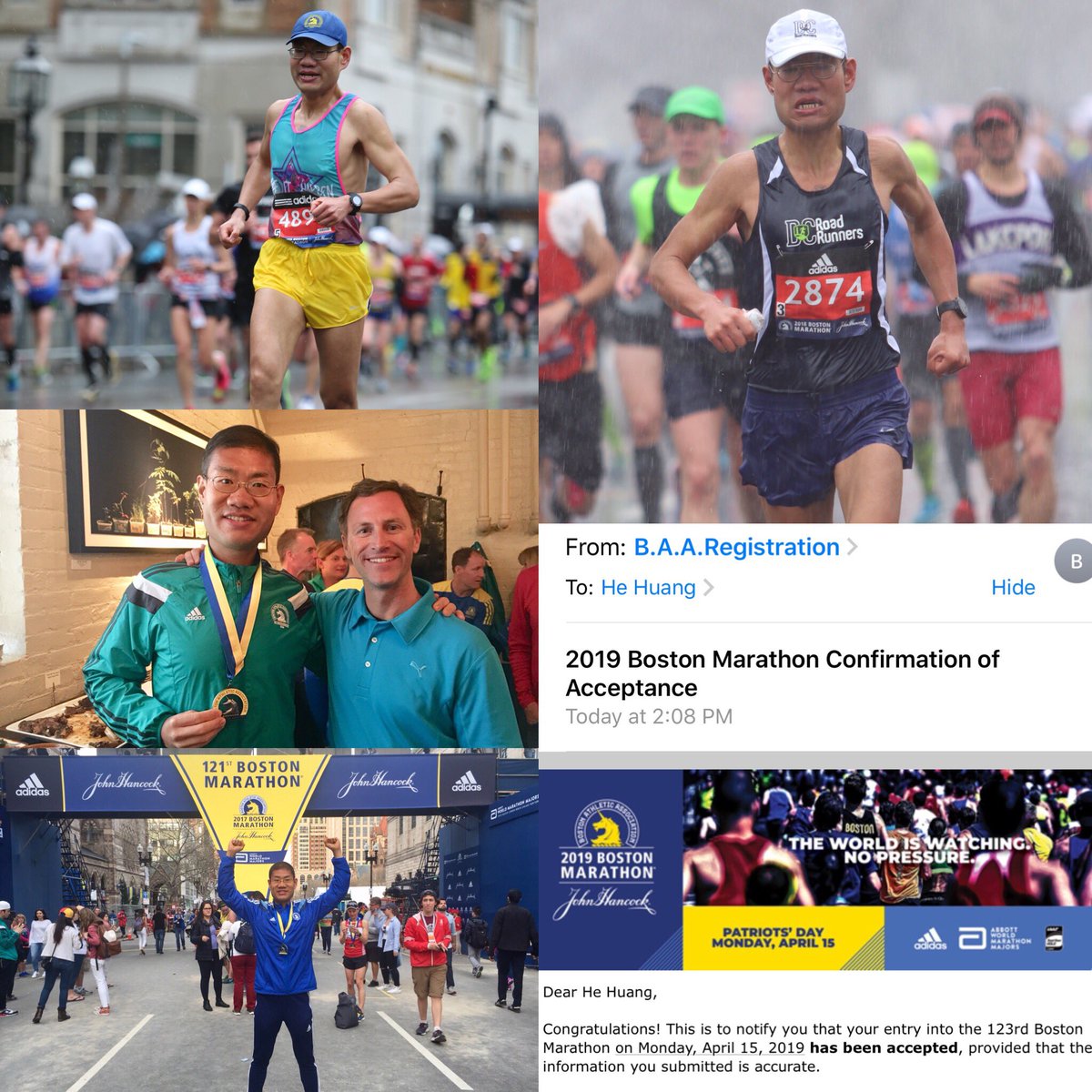 HeHuang81's tweet photo. #bostonmarathon #boston2015 #boston2016 #boston2017 #boston2018 #boston2019 and counting https://t.co/z4IH4jG8Rv
