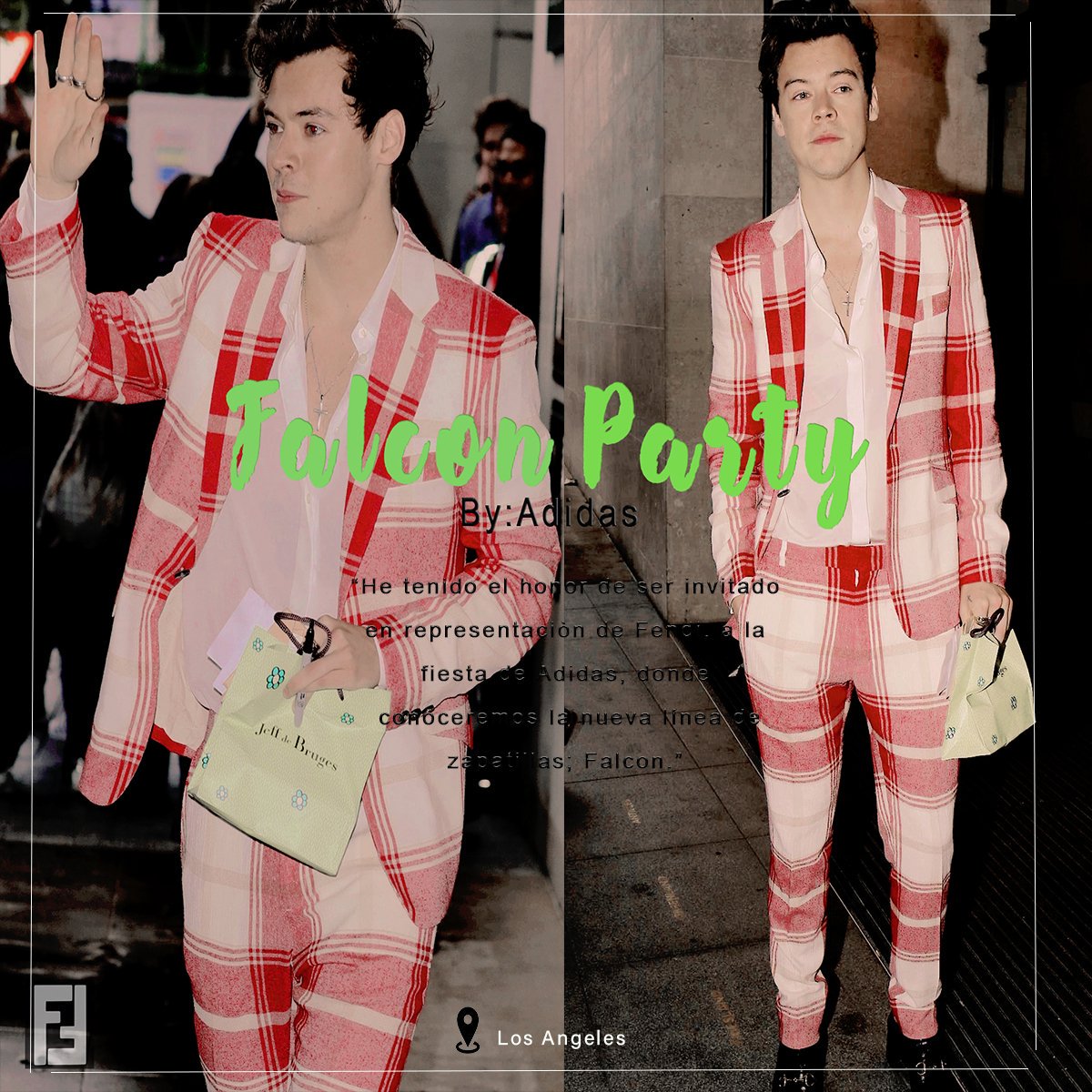 #FalconParty 

September 14; LOS ÁNGELES.

“El día de hoy fui invitado junto con otros miembros de FENDI, en representación, a la fiesta de apertura de la colección Falcon de Adidas.”