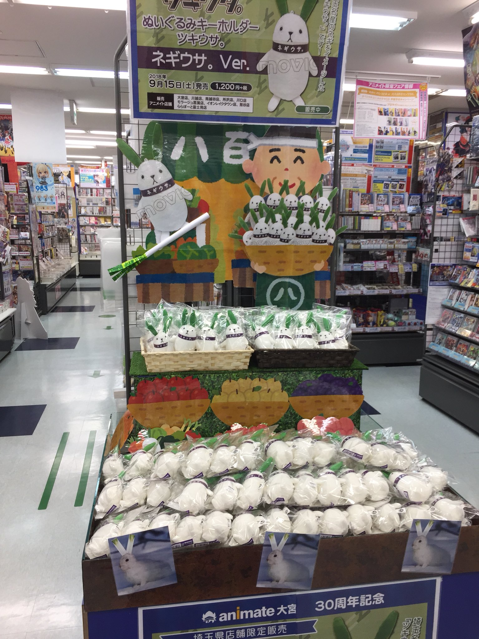 アニメイト南越谷 ネギ 本日発売 ネギ ネギ 埼玉店舗限定販売 ツキウタ ぬいぐるみキーホルダー ツキウサ ネギウサ Ver 販売中ですガヤ ネギ レジ前の特設コーナーにはたくさんのネギウサ がお買い上げ頂けるのをお待ちしております