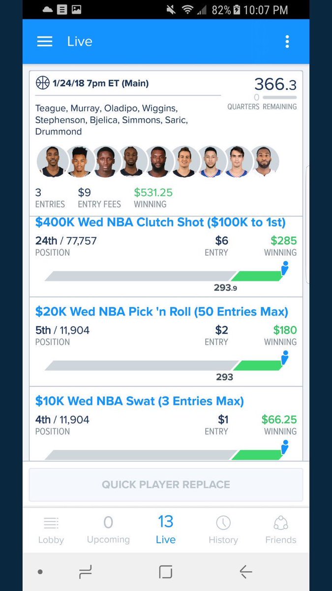 TopFantasyPlays's tweet photo. Giving away a FREE NBA Season pass to one random retweeter! 

~Must be following to enter~

Below are a couple of our many screenshots from last season... 🔥💰🏀 #dfs #topfantasyplays https://t.co/CYNvF3ayLr
