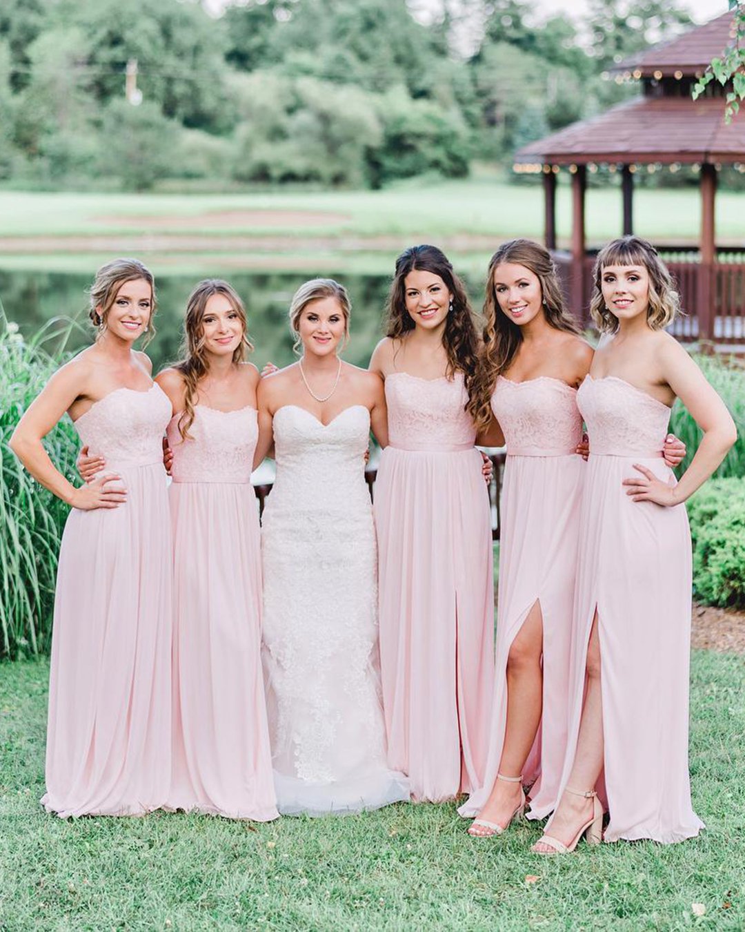 petal pink bridesmaid dresses ...