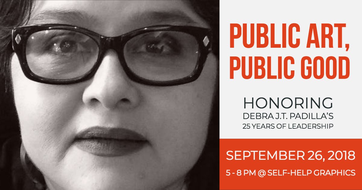 eallaorg's tweet photo. Emerging Arts Leaders/Los Angeles is proud to partner with Arts for LA and Self Help Graphics &amp; Art to honor the 25 years of leadership of Debra J.T. Padilla. Join us on September 26 from 5-8 pm at SHG for a reception in her honor! 🎉 🎉 🎉 - https://t.co/gWvX3dR2nE https://t.co/Hvj8hOKqZ9