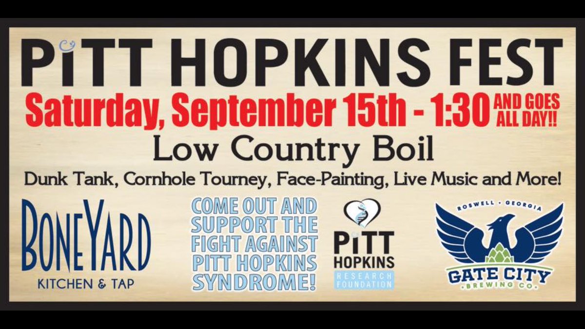 ericstrasburg's tweet image. My friends who own @GateCityBrewing and Boneyards Kitchen in Tap in Crabapple are having their annual party tomorrow, with proceeds going to the Pitt Hopkins research foundation.  Bring the kids and join us for a great cause! @F3Alpha