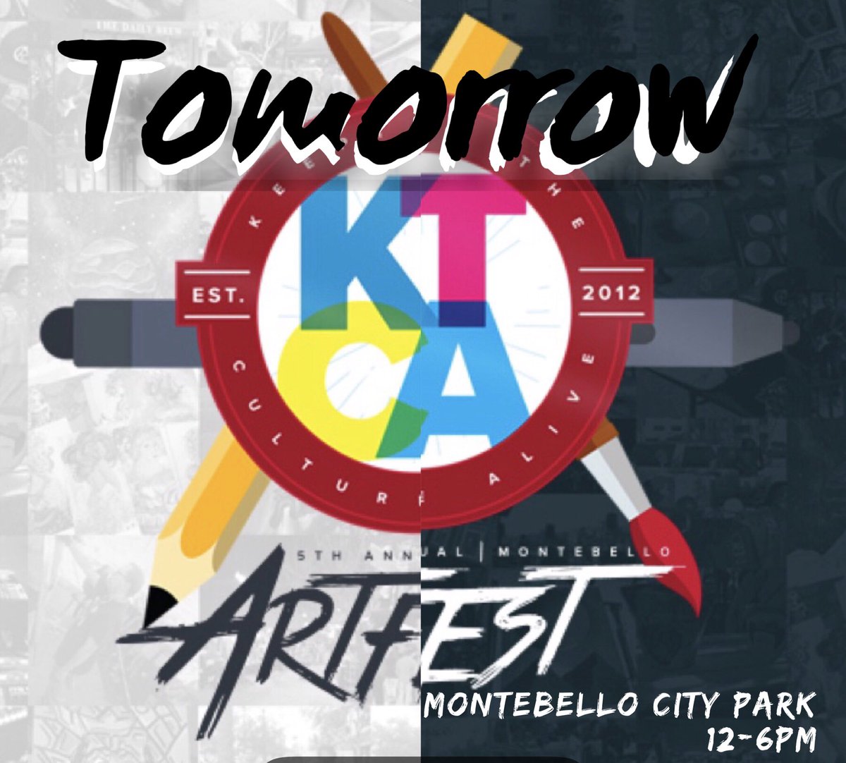 Ktca_Artwalk's tweet photo. See you tomorrow! Saturday September 15th
#keepingtheculturealive #montebelloartfest #montebello #losangeles #festival #art #music #foodtrucks #artwalk #artshow #photooftheday #abc7eyewitness #ktla #eastla #whittier #pasadena #longbeach #orangecounty #santaana #anaheim https://t.co/OlfHqhmDgn
