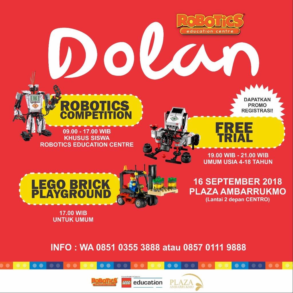 infojogja's tweet photo. #event | DOLAN "Robotic Education Centre"

16 Sept 2018,
hall A @plazaambarrukmo 2nd fl.

✔Robotic competition
✔Lego brick playground
✔Free trial

#eventamplaz #roboticevent https://t.co/6U3eShu5kD