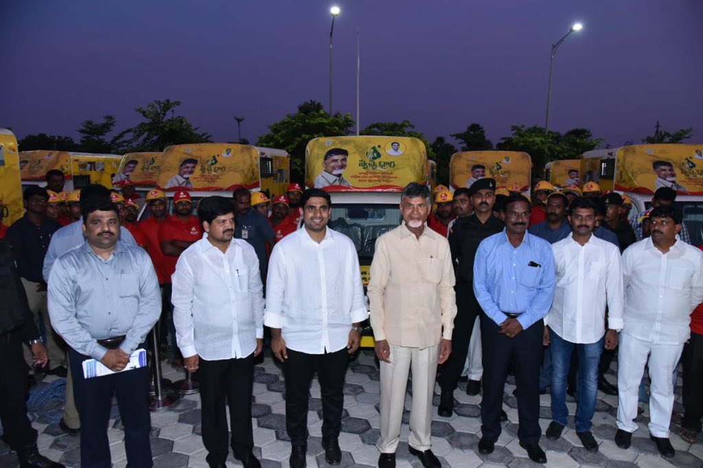 naralokesh's tweet photo. As part of Mission MCROT (Mechanised Cleaning of Rural Overheads Tanks), which is intended to provide safe drinking water in villages, Hon'ble CM launched the Swachh Dhara programme yesterday. https://t.co/50S007UYa3