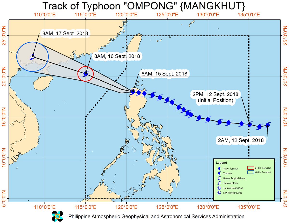 UPDATE As of 11AM, typhoon continues t OmpongPHo weaken and is now off