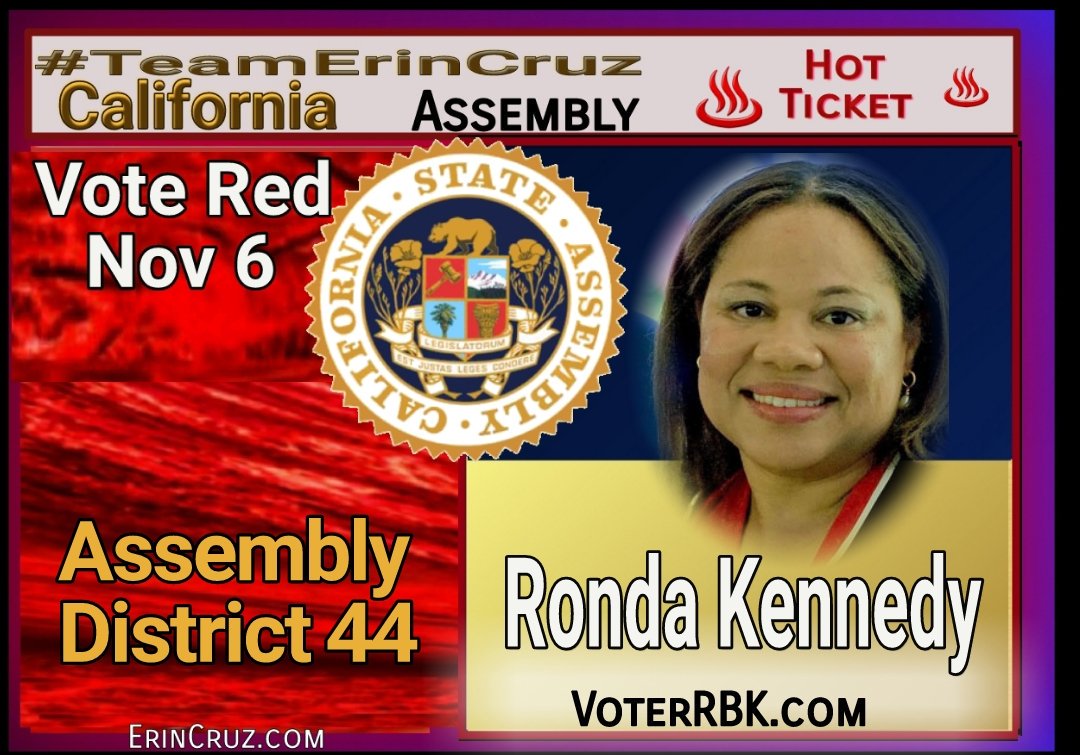 lizBeth_Hineni's tweet image. 🇺🇸Follow @TheErinCruzShow
🇺🇸Meet #HotTicket Candidates
Get to know and support

🇺🇸 Ronda Baldwin Kenedy for Assembly, Republican Candidate for District 44
@Ronda4Assembly
✔youtu.be/ljdRCNXk9MY
#CongressGate
#TeamErinCruz 
#KAG

ErinCruz.com