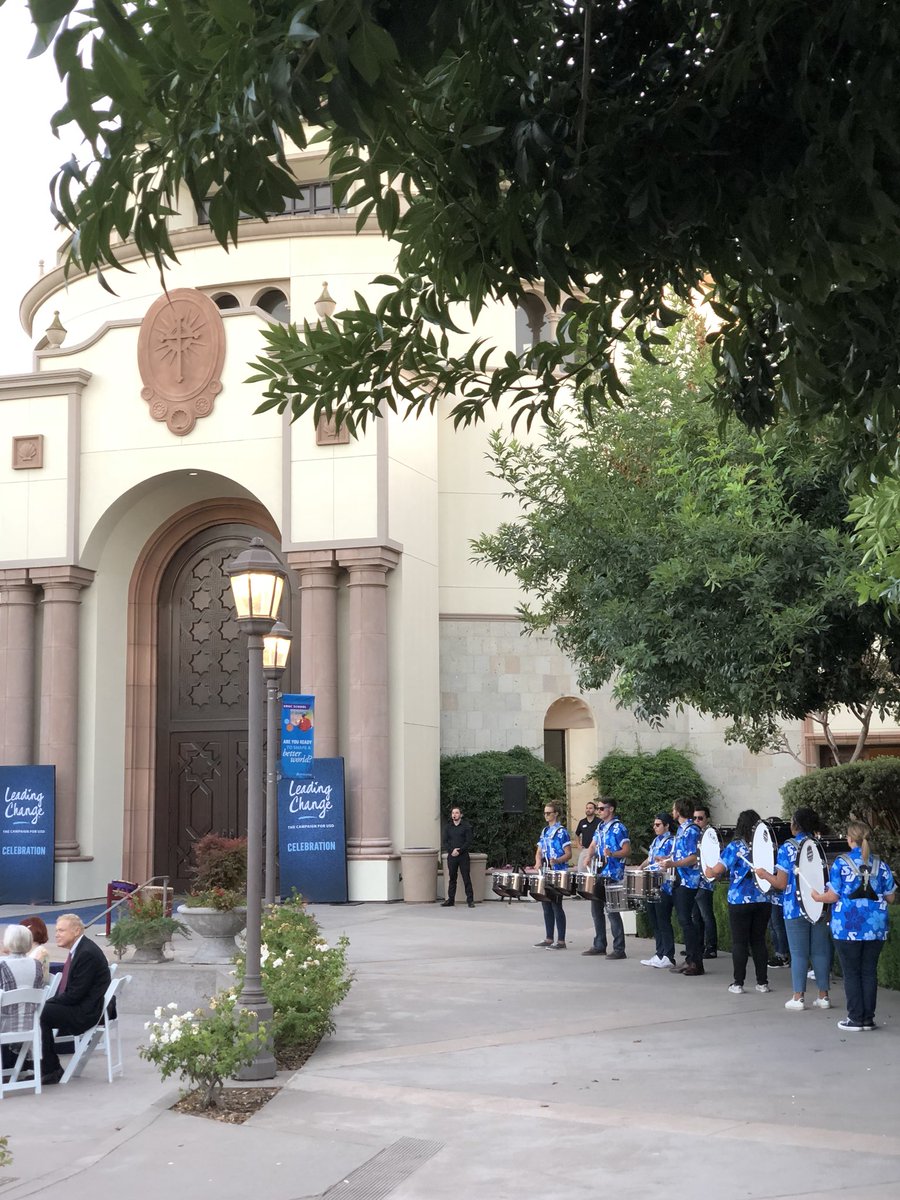 Drum line playing the #campaignforchange