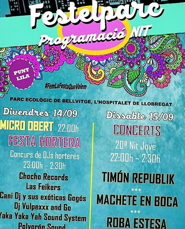 altaveu's tweet photo. Aquesta nit al Parc ecològic de #bellvitge a l’#hospitaletdellobregat nova edició de #festelparc amb @som_robaestesa, @macheteenboca i @timonrepublik a partir de les 22h! https://t.co/iOoV3a20k7 https://t.co/0NESOWWvu4