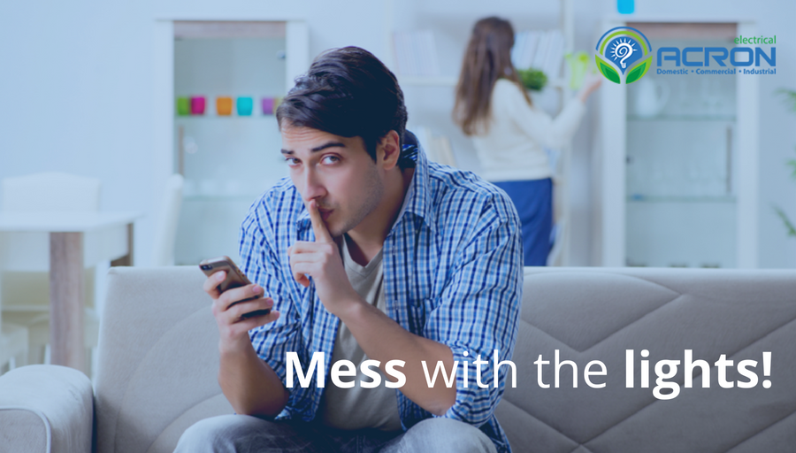 AcronElectrical's tweet image. What are some of the coolest things you can do with a home automation system? If you’re feeling particularly mischievous, you can use it to turn the lights off in another room with someone in!