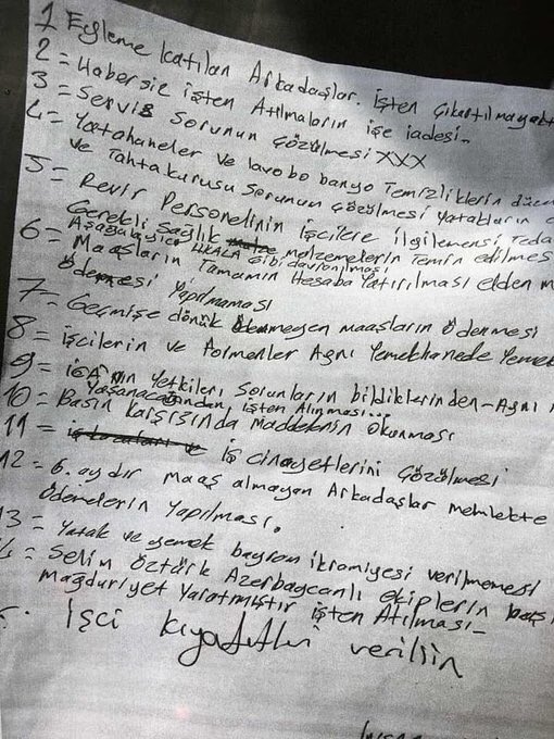 Talepleri taleplerimizdir #KöleDeğiliz