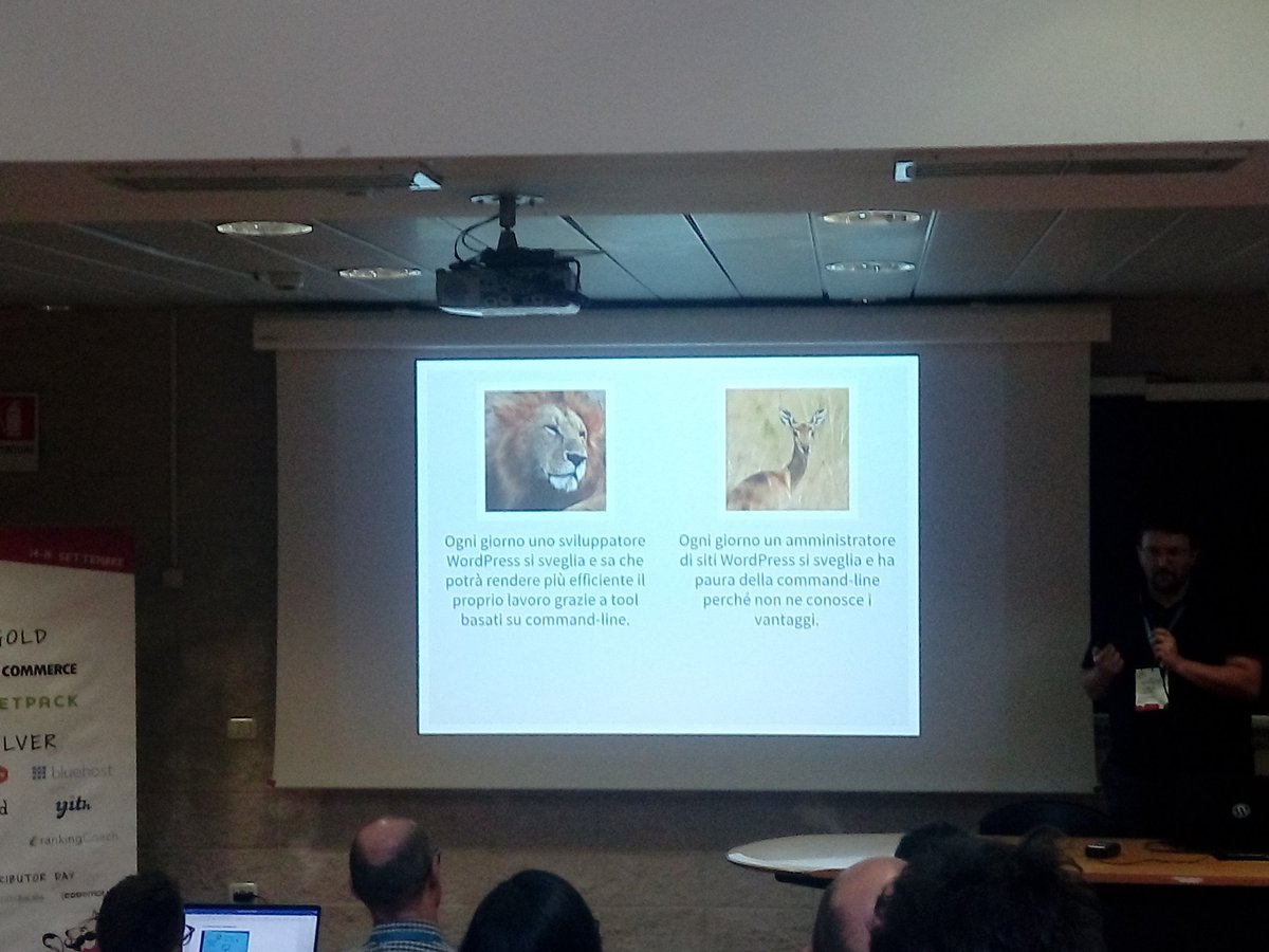 "Ogni giorno uno sviluppatore #WordPress si sveglia e sa che potrà rendere più efficace il proprio lavoro grazie a tool basati su #commandline" <a href="/marcochiesi/">Marco Chiesi</a> #WCRM