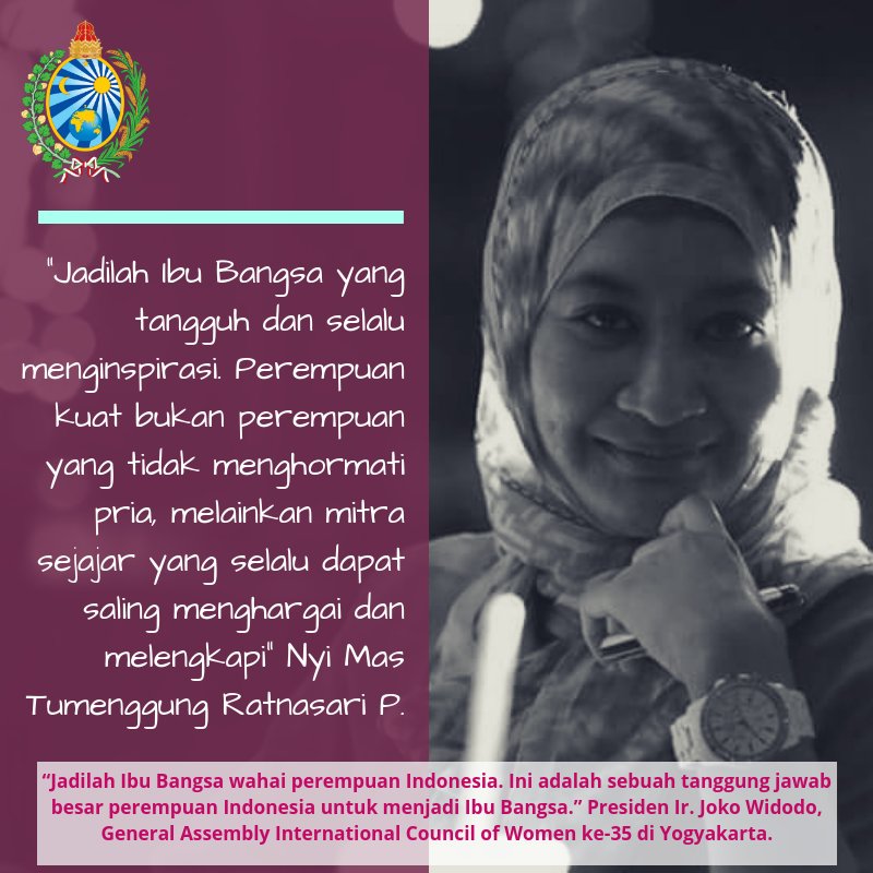IngRatna's tweet photo. jadilah Ibu Bangsa yang tangguh&amp;mjadi mitra sejajar pria. Dimana hrs tetap mjaga nilai2 &amp; saling menghargai.
#IbuBangsa #PerempuanIndonesia https://t.co/Fm9CBzAs6x