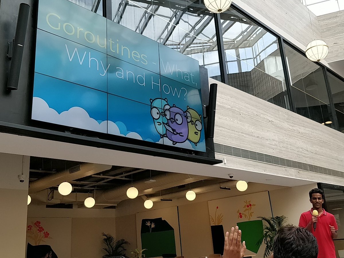 melvinodsa's tweet image. Goroutines with @_alkesh_  Go Gurgaon #meetup #golang #gogolang