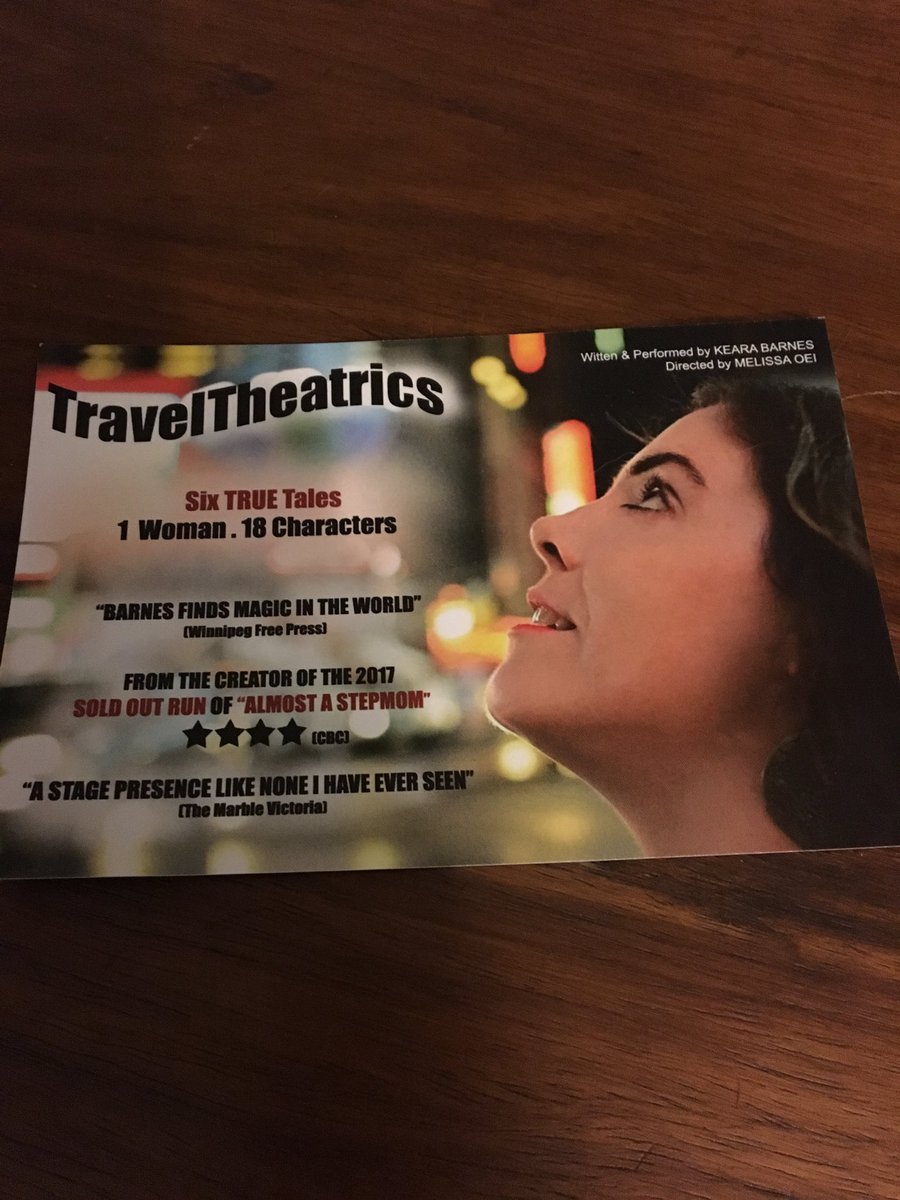 Captivating Keara has one more show: tomorrow 2:55pm! #traveltheatrics #solo #charmer