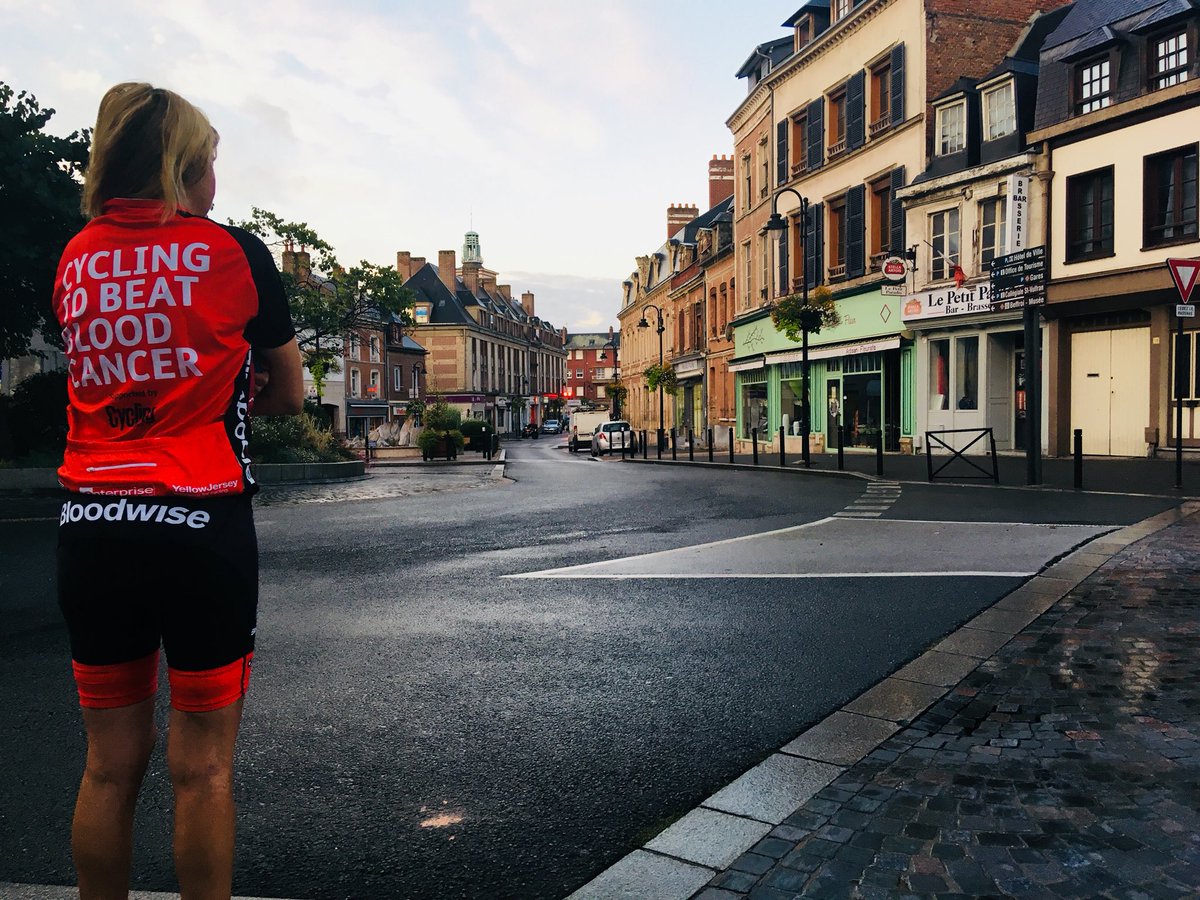 Martinobrian's tweet photo. Day 3 Starts in Abbeville... Beauvais awaits... @bloodwise_uk #bloodwiseL2P @rebeccaisat https://t.co/GsqdGvy12d