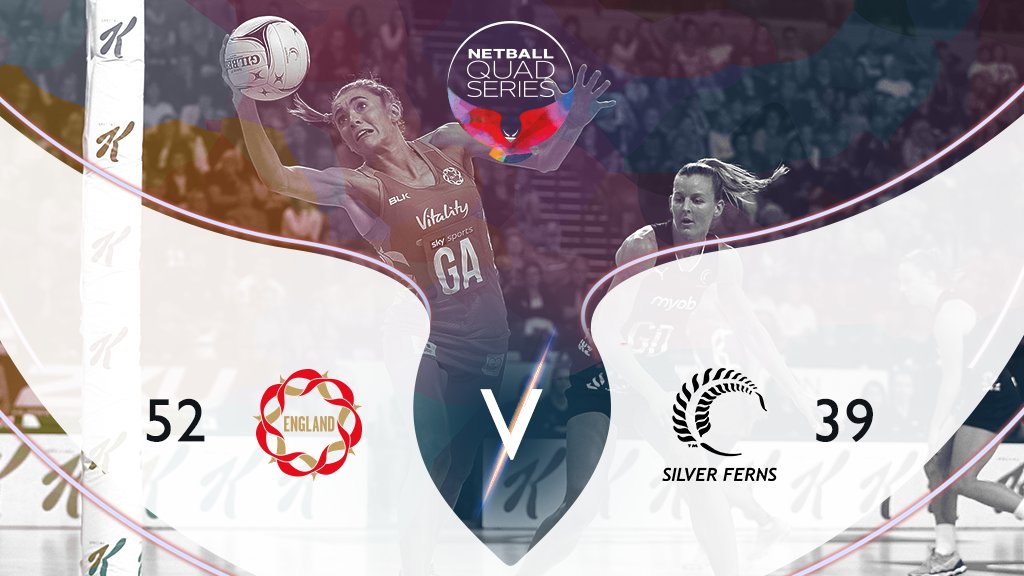 EnglandNetball's tweet photo. What a game - the 🌹s' biggest ever win over the New Zealand Silver Ferns! 🤩

#ItsUsItsNow #RosesRISING https://t.co/5Hx6767UAK