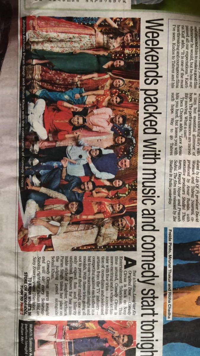 TRP_MamaFC's tweet photo. Media coverage - comedy circus . Plz watch it from today at 9:30  #Sony @Pparitosh1 #TrpMama https://t.co/2wvn1EPc0H