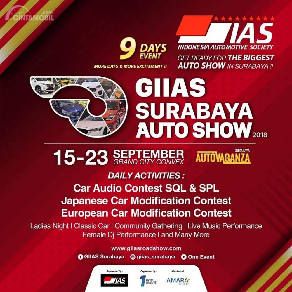 GrandCitySBY's tweet photo. HAPPENING NOW
GIIAS SURABAYA AUTO SHOW 2018 ππ» from 15-23 September 2018 at Grand City Convex Surabaya
#grandcity #GIIAS2018 #event https://t.co/3YDMGsBM8j