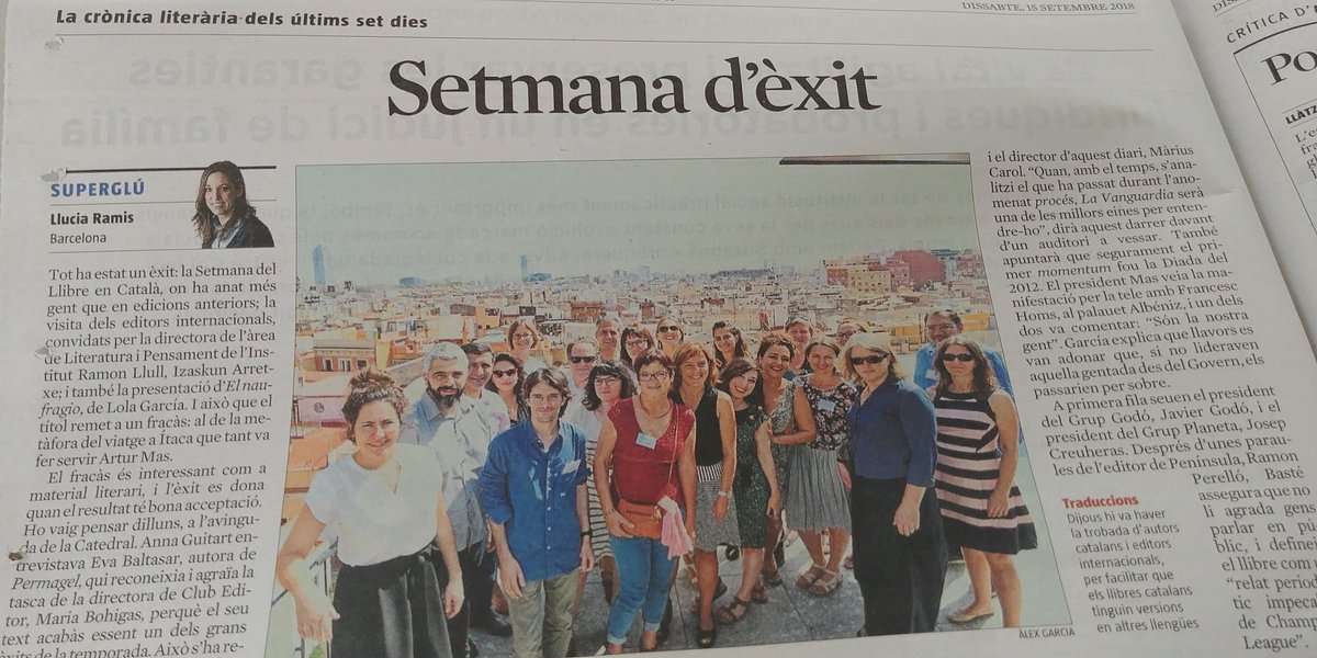 MontseAyats's tweet photo. Molt contents #Setmana18! Com diu la @lluciaramis a @LaVanguardiaCAT , @LaSetmana d'èxit ! @editorscat https://t.co/gLZqKxEvcU