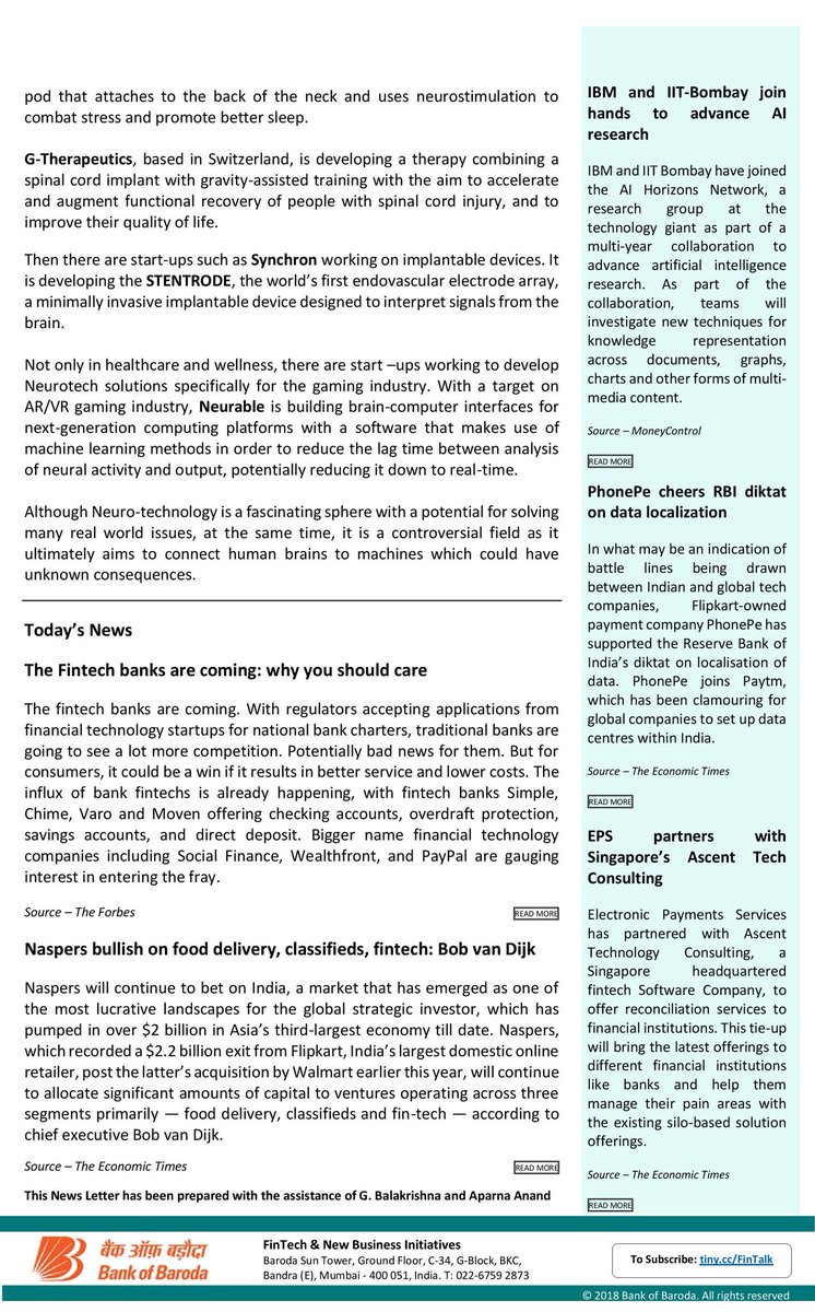 bankofbaroda's tweet image. Neurotech – A Brain-Computer Interfaces (BCI)! Read more about it in today&apos;s Fintalk!
Subscribe here to get more such #Fintech updates:
bit.ly/BoB_FinTalk  

#Rhythm  #Thync #G-Therapeutics #Synchron
@navitweet321 @aquarianaparna
