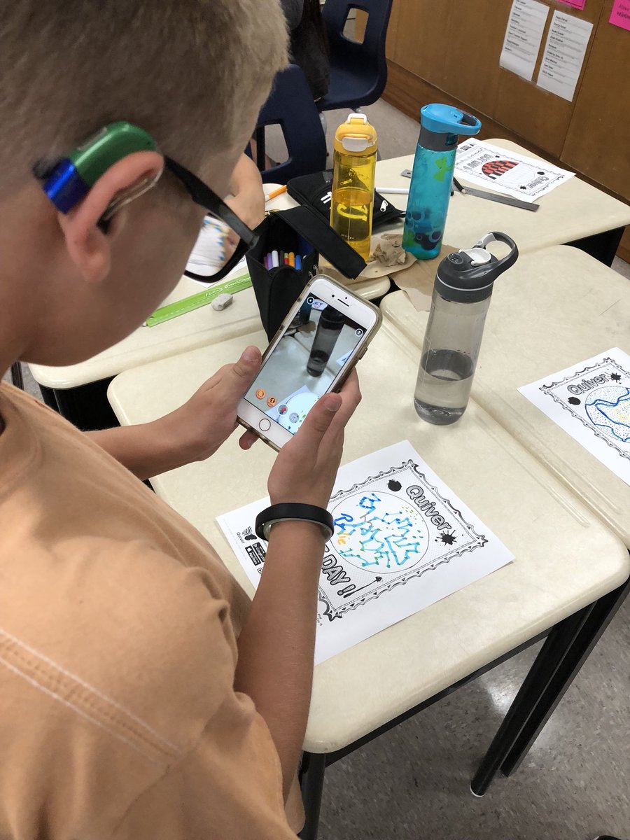 MrsFrenchDPS's tweet image. Yesterday 6F celebrated DOT Day and made our 2D drawings come to life with the Quiver App! Check it out, so cool! #DotDay #engagedlearners #learningwithtech