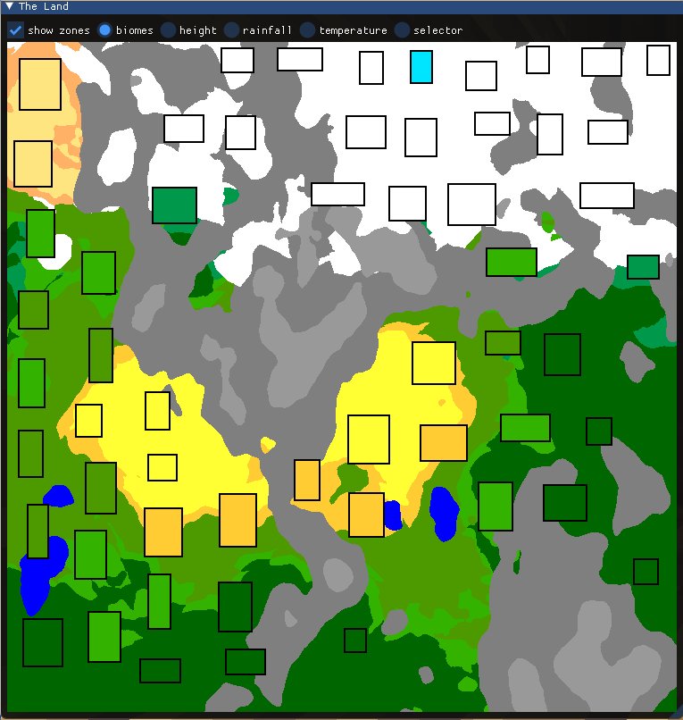 therocode's tweet image. Revived my old landscape generation, now using it as a basis to generate zones for my game thing. #gamedev #indiedev #procgen