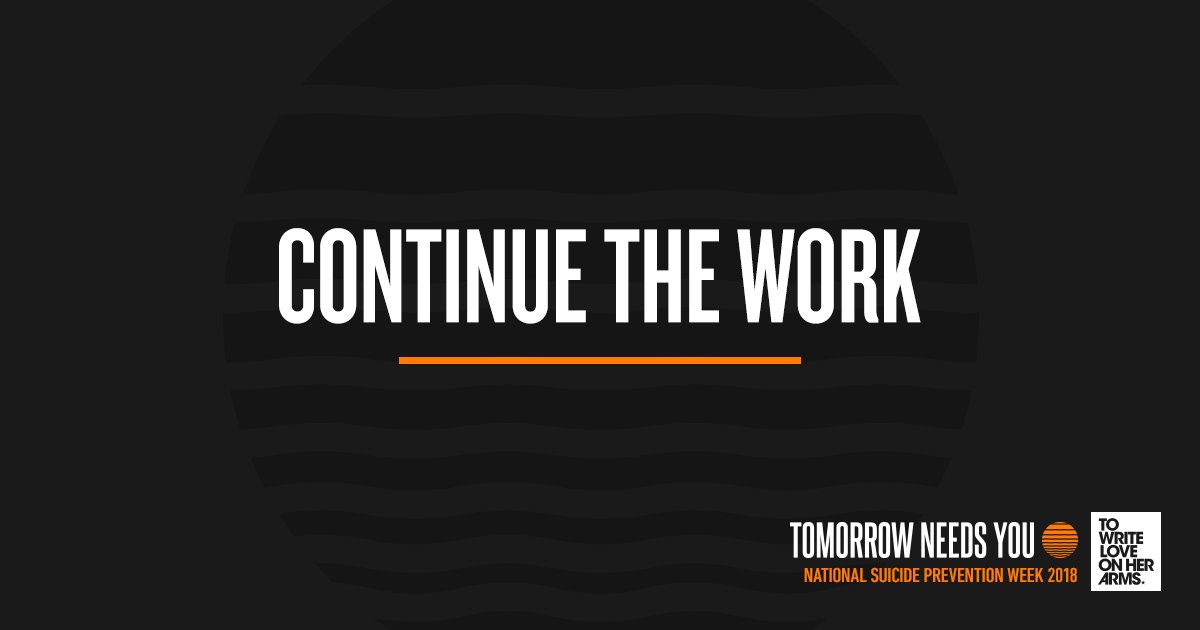 Day 7: Continue The Work

twloha.com/tomorrowneedsy…

#NSPW18 #TomorrowNeedsYou