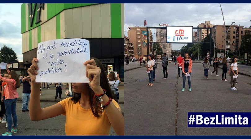 koracamozajedno's tweet photo. As part of their #NoLimits campaign to tackle discrimination against children living with disabilities in BiH, members of #TeamZenica organized a flash mob in Zenica’s main public square together with members of @ActiveZenica #AStepTogether https://t.co/rCU5pDHbwq https://t.co/5KzfFNWAWz