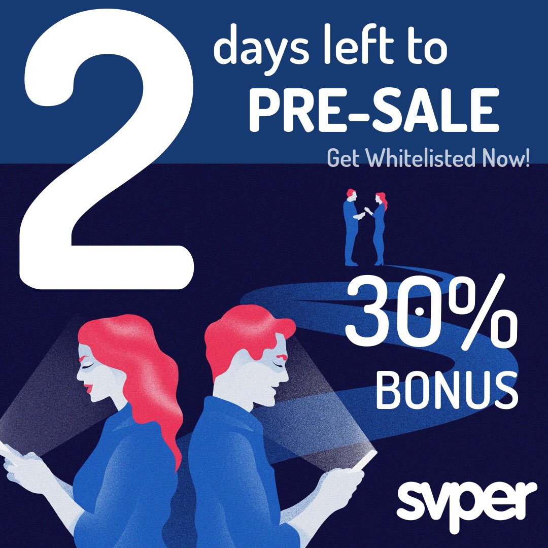svperapp's tweet image. ➡️ Secure your 30% Token BONUS now by getting Whitelisted at svper.com! Don’t miss out on the #tokenevent of the year, and be a part of the disruptive future of social networking 🌟#blockchain #svperapp #crypto