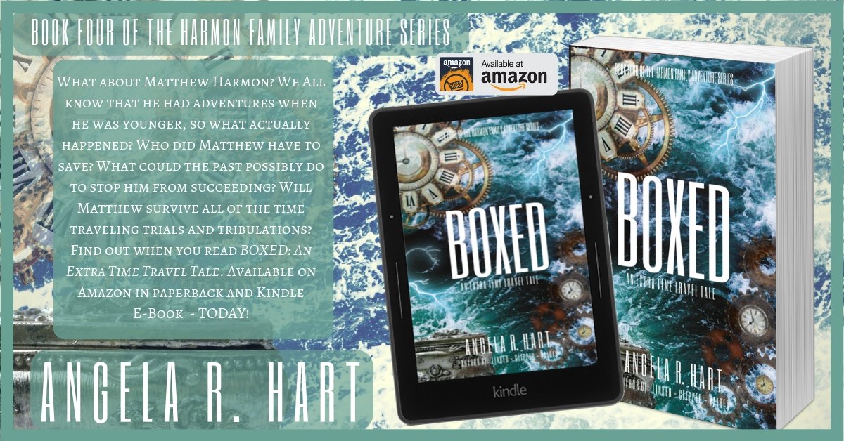 Everybody check out Book Four of The Harmon Family Adventure Series - BOXED: An Extra Time Travel Tale. #Amazon #KindleUnlimited #Kindle #BookBoost #Books #TimeTravel #TimeTravelAdventure #BookSeries #AdventureSeries #Author #FamilyAdventure #Adventure #GoodBook