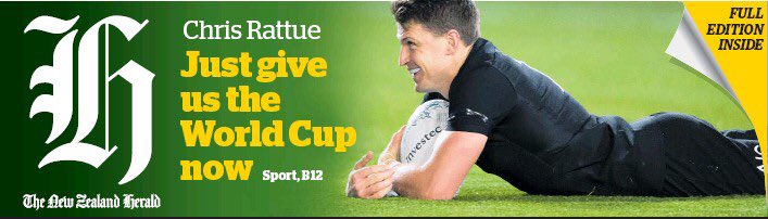 A couple of weeks ago New Zealand’s biggest newspaper published this column.

New Zealand have just been beaten at home by the 7th best side in the world.  Scotland are 6th.
 
 #NZLvRSA