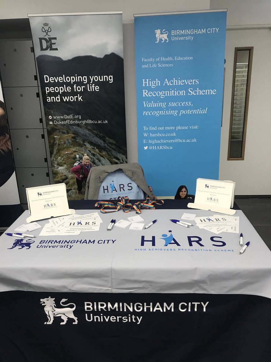 HARSbcu's tweet photo. Stop by @HARSbcu stand today - learn about this award winning scheme not available at any other uni in UK.We work with you alongside your programmes to nurture you to become your #bestself. Raise your aspirations! @BCUHELS @AdvanceHE #highachievers #excellence #newstudents https://t.co/fco784pPgP
