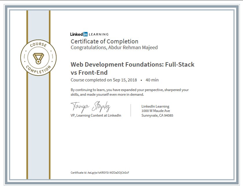AbdurRehman712's tweet image. Just Completed!
Web Development Foundations: Full-Stack vs Front-End
#Back_End_Web_Development #Front_End_Web_Development #webdevelopment
linkedin.com/in/abdurrehman…