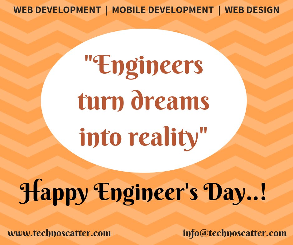 technoscatterIn's tweet image. Happy Engineer&apos;s Day! 😃

#EngineersDay #EngineersDay2018 #Technoscatter #ITcompany