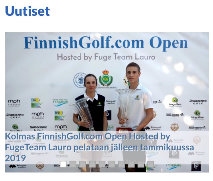 FinnishGolfCom Open Hosted by FugeTeam Lauro 2019 järjestetään jälleen tammikuun alussa. Lue lisää FinnishGolf.com #FinnishGolfCom #FinnishGolfComOpen