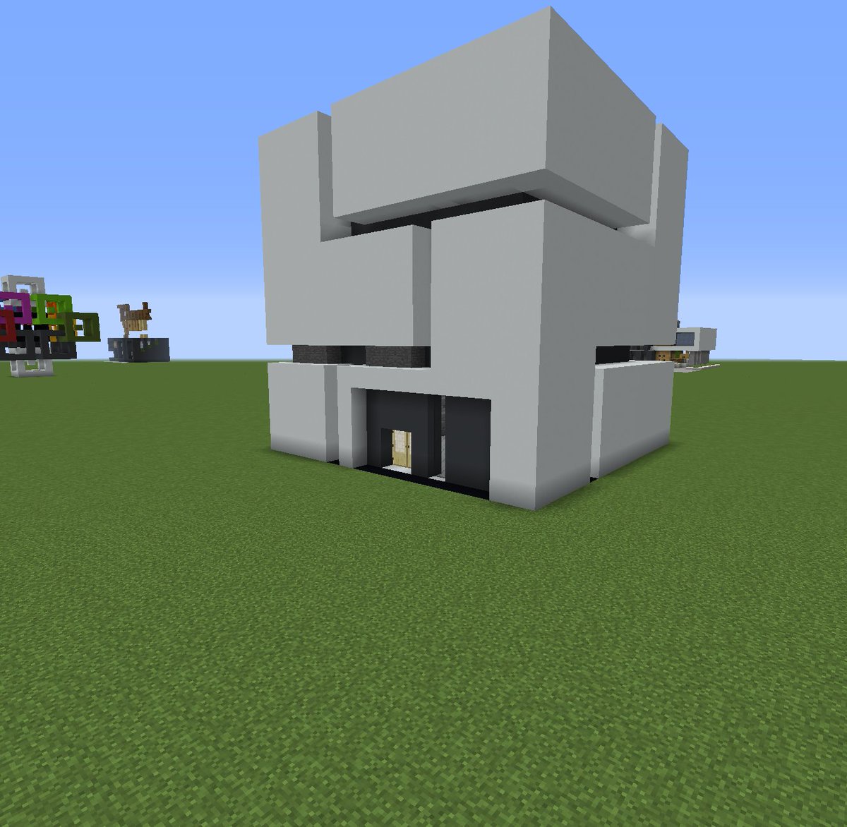 Fram Minecraft現代建築 お久しぶりです ネタ建築です 以前六角形の家のリクエストを頂いて六角形の家を作ったわけですが よくよく見たら六面体でした というわけで立方体の家です 手抜きですが御許しを