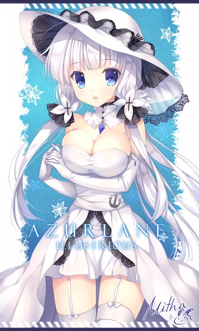 アズレン一周年&TVアニメ化おめでとうございます～!✨
結構前に描いた絵ですが、イラストリアスさん載せときますー(*'ω`*)
#アズールレーン 
